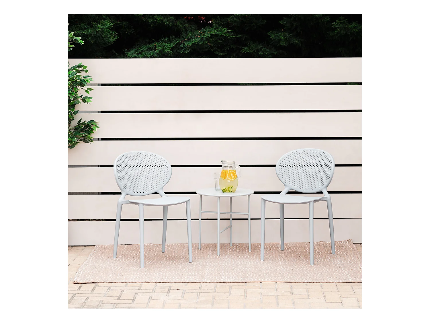 Tuinstoel 41x77,5x48 cm grijs