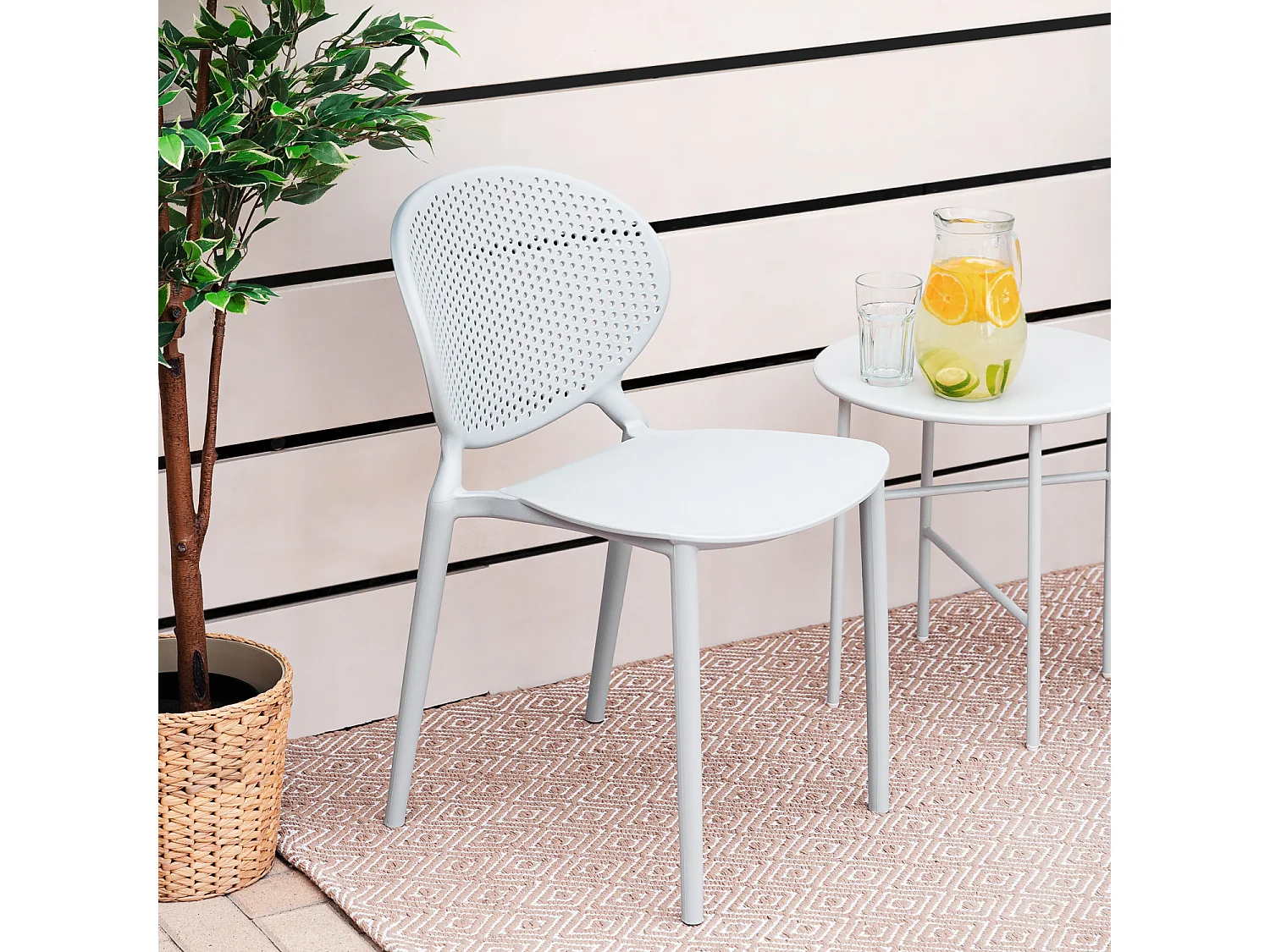 Silla de jardín 41x77.5x48 cm gris