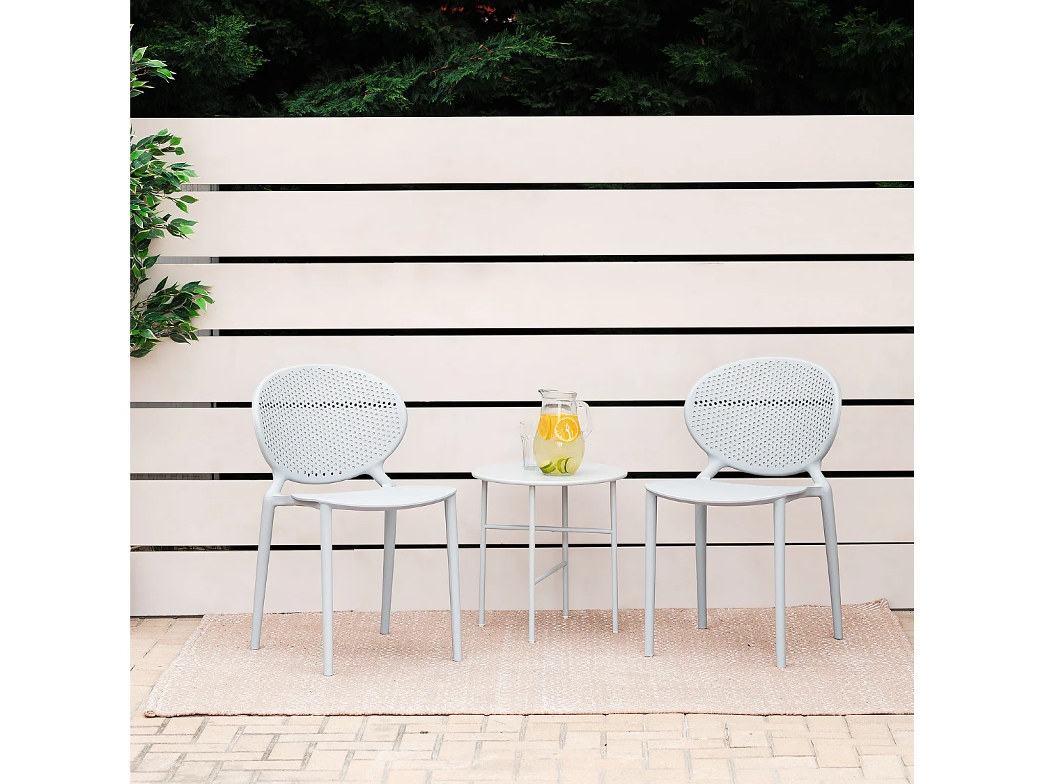 Silla de jardín 41x77.5x48 cm gris