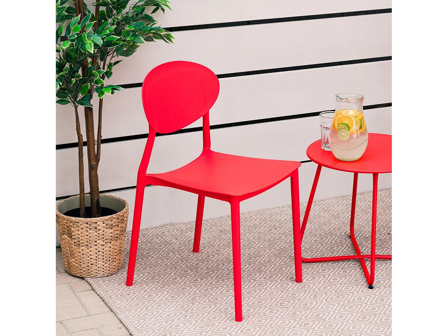 Set di sedie da giardino 41x80,5x51 cm Rosso