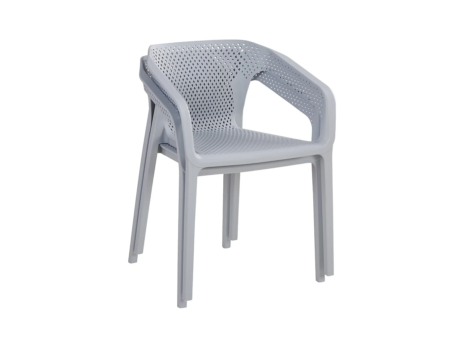 Tuinstoel 55x74,5x54 cm Grijs Set van 4