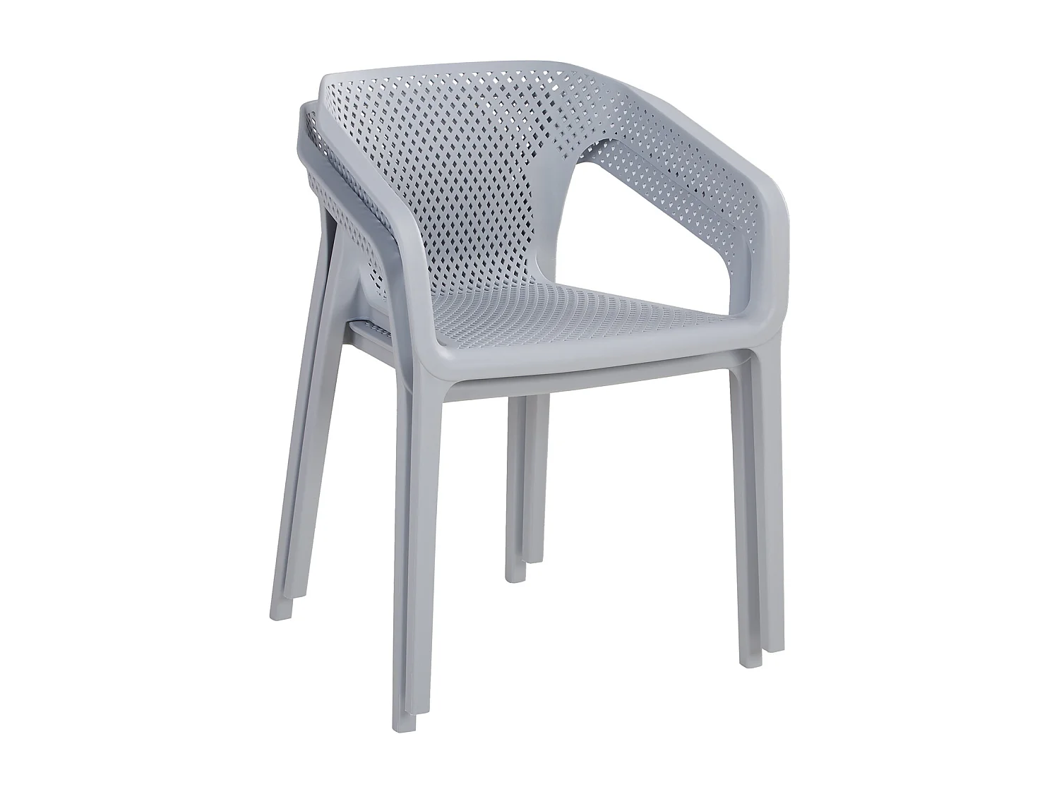 Silla de jardín 55x74,5x54 cm Gris Juego de 4