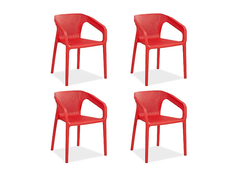 Sedia da giardino 55x74,5x54 cm rossa