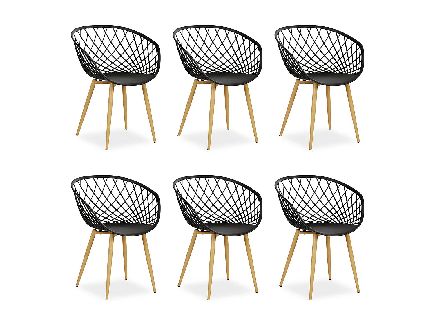 Silla de jardín 62x80x57 cm negro Juego de 6