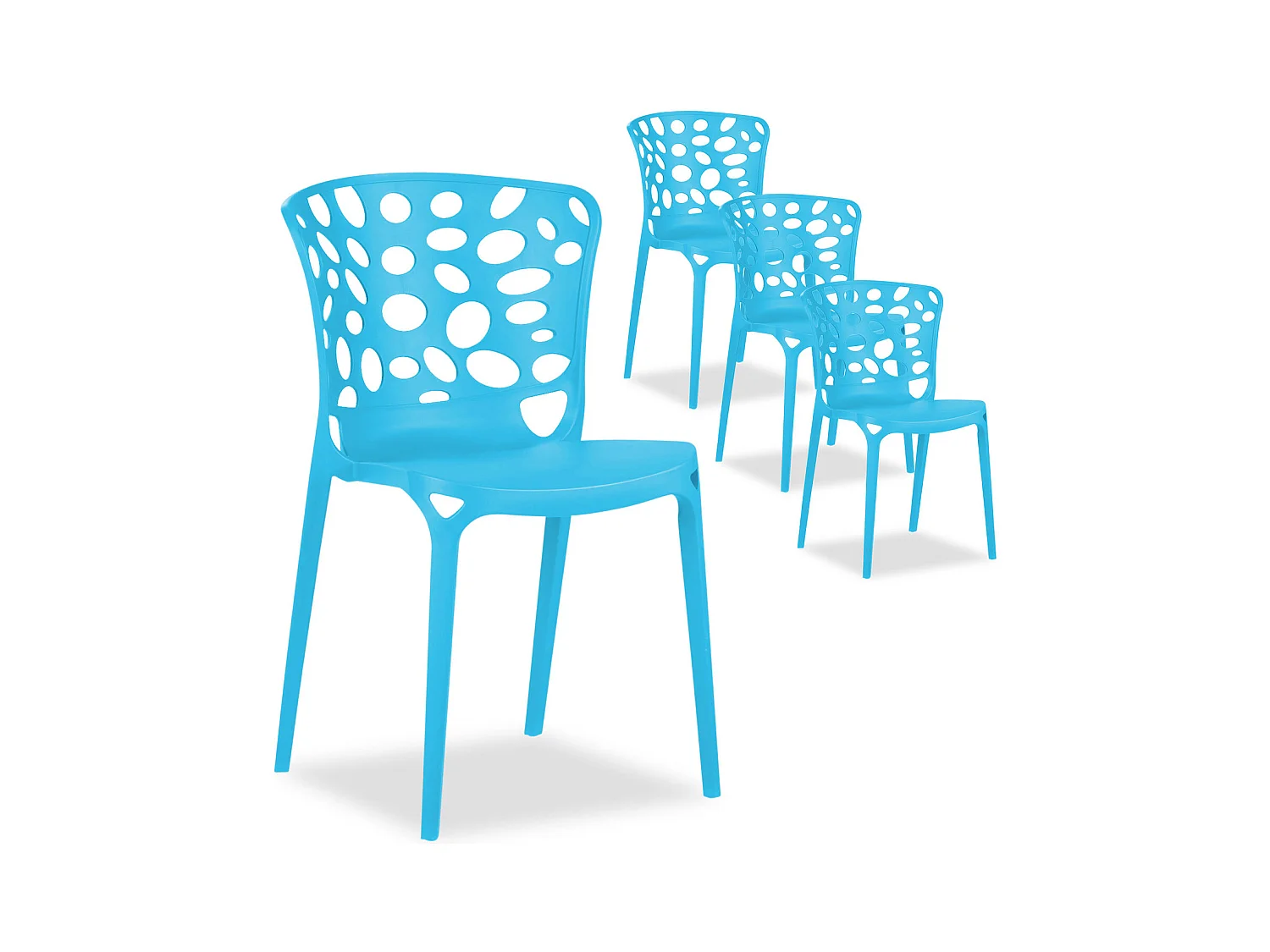 Ensemble de chaises de jardin 47x83x47 cm Bleu Moderne