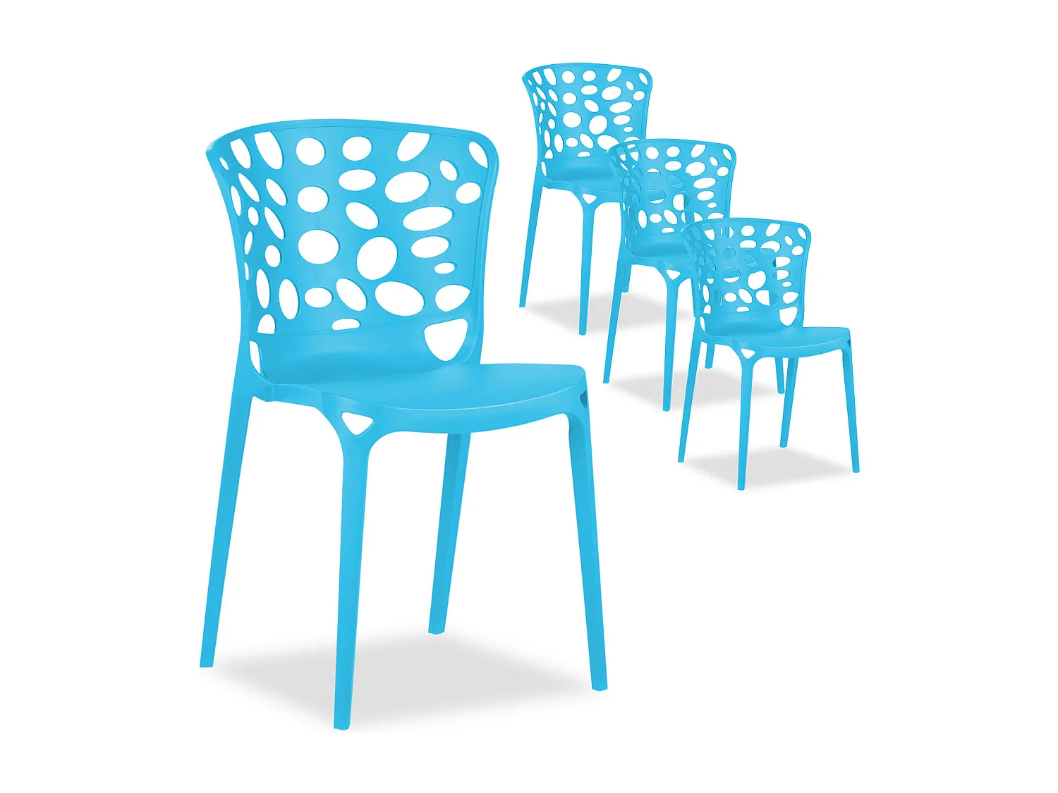 Conjunto de sillas de jardín 47x83x47 cm Azul Moderno