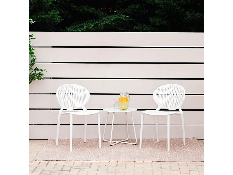 Sedia da giardino 41x77,5x48 cm bianca Set di 4