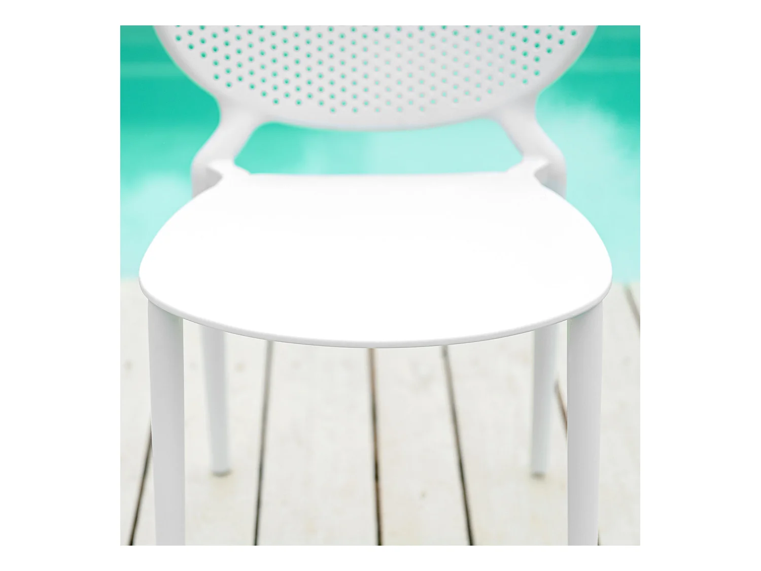 Tuinstoel 41x77,5x48 cm wit Set van 4