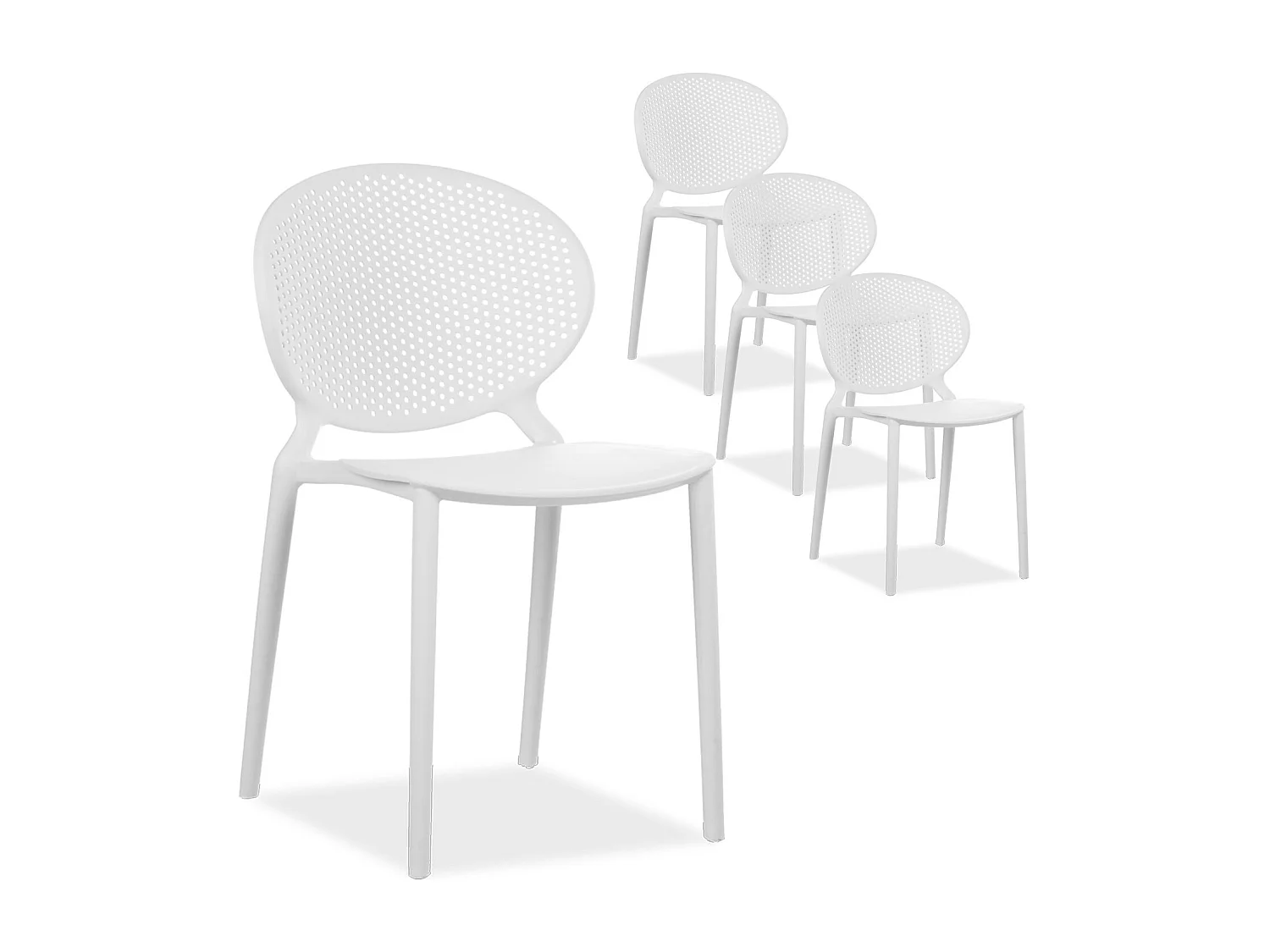 Sedia da giardino 41x77,5x48 cm bianca Set di 4