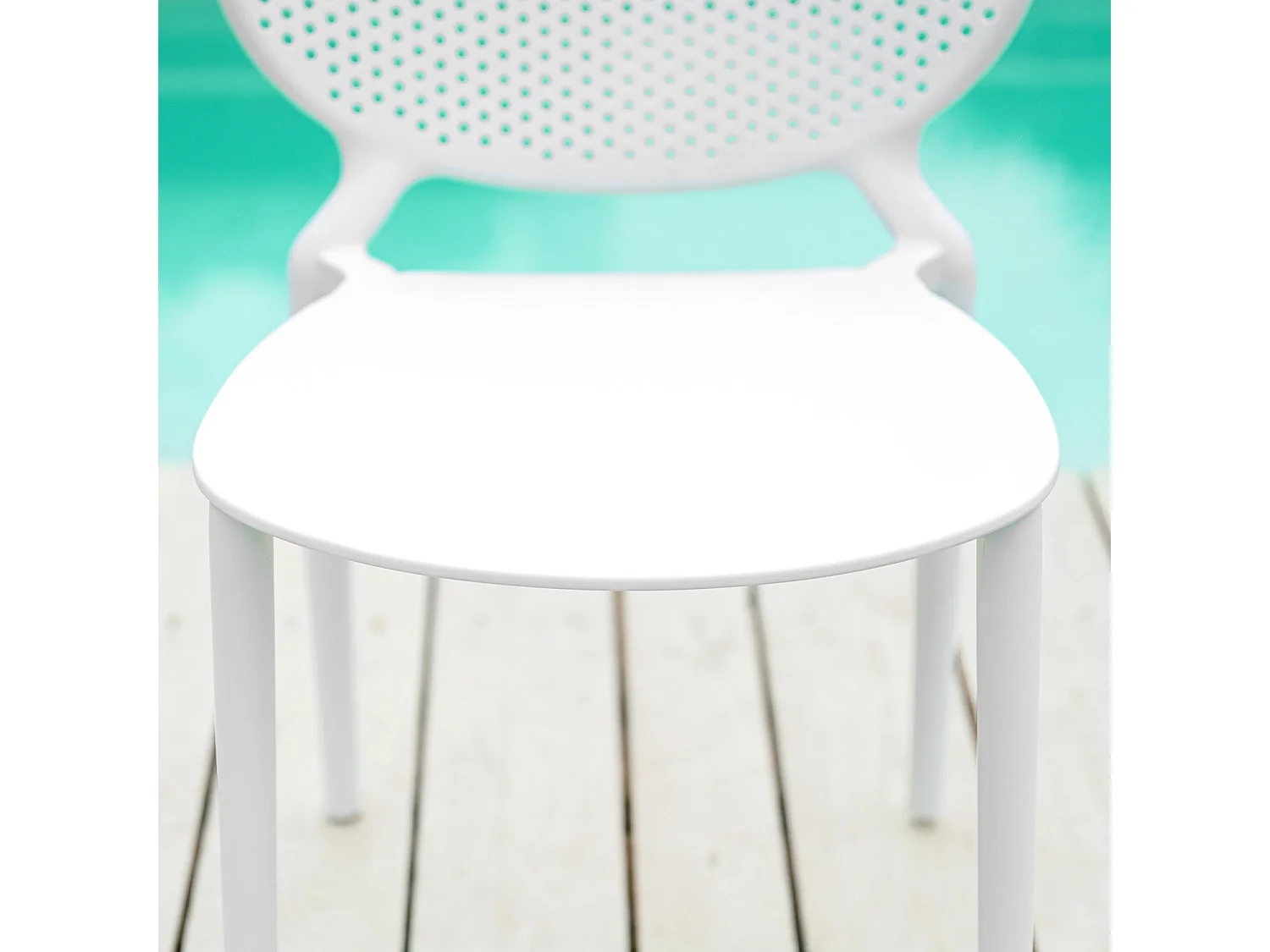 Sedia da giardino 41x77,5x48 cm bianca Set di 4