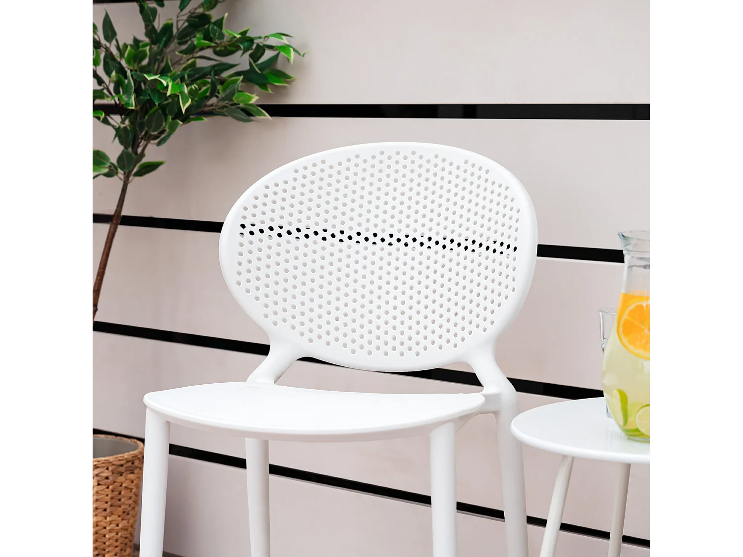 Sedia da giardino 41x77,5x48 cm bianca Set di 4