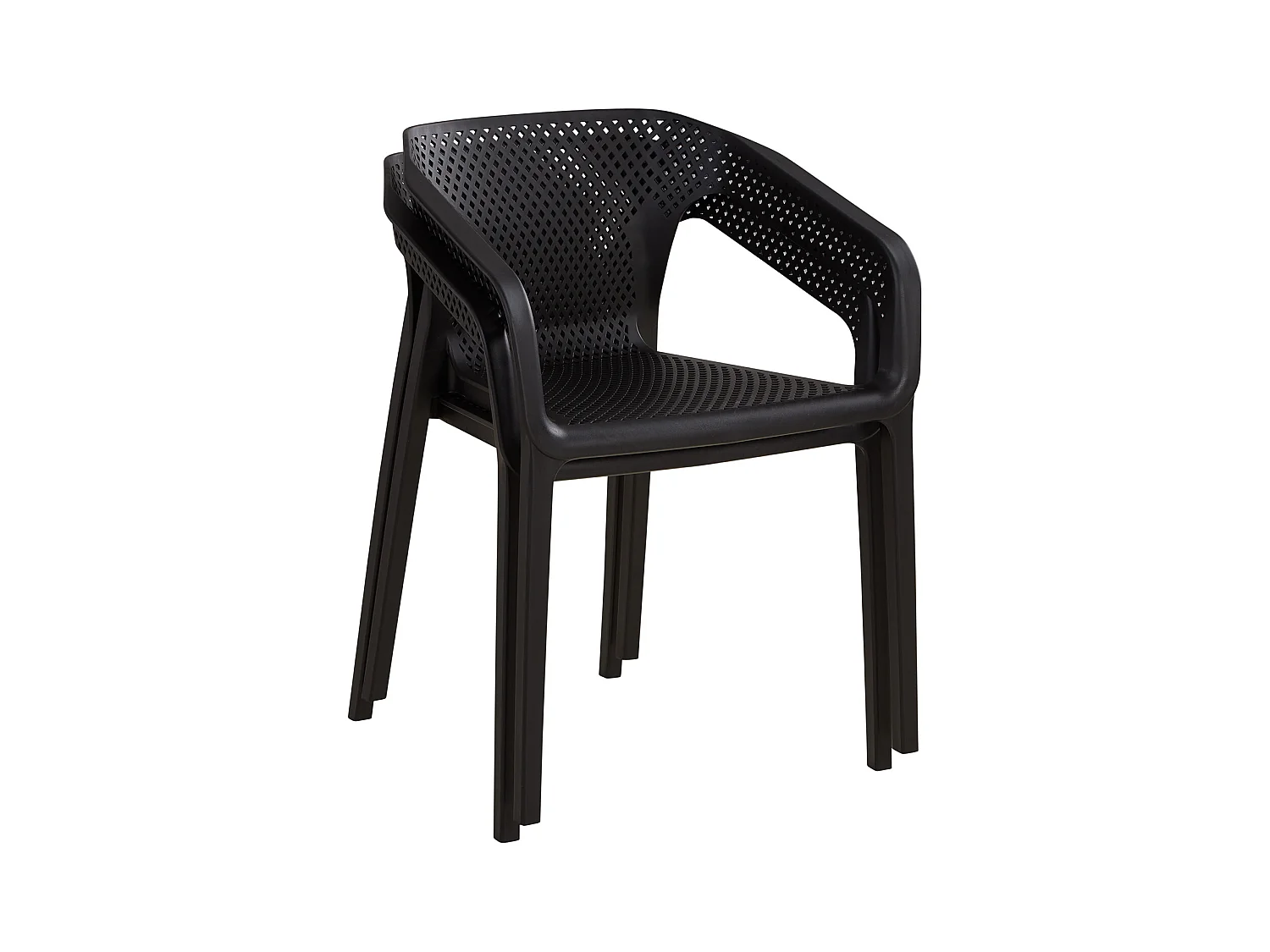 Tuinstoel 55x74,5x54 cm zwart set van 6