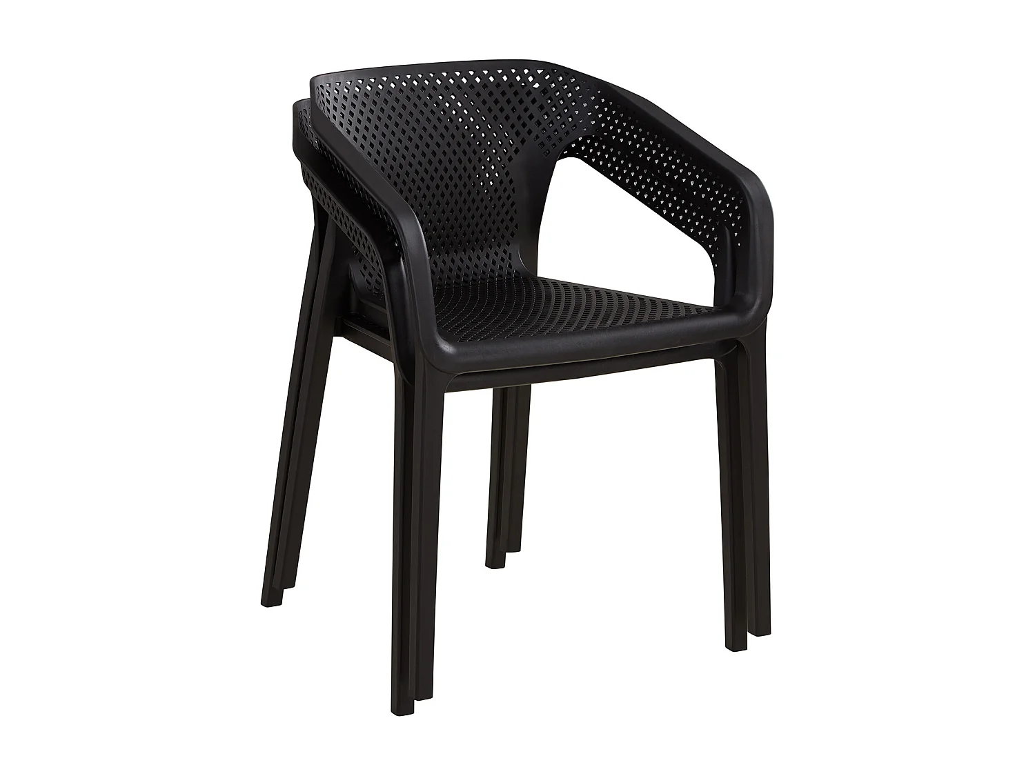 Silla de jardín 55x74,5x54 cm negro juego de 6