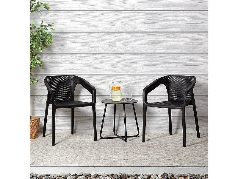 Chaise de jardin 55x74,5x54 cm noire