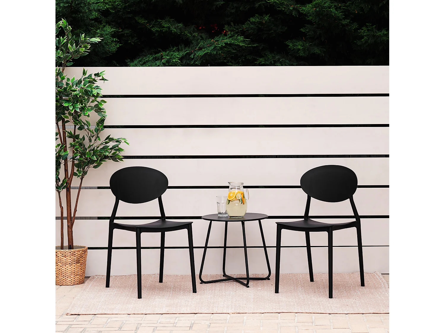 Set di sedie da giardino 41x80,5x51 cm Nero