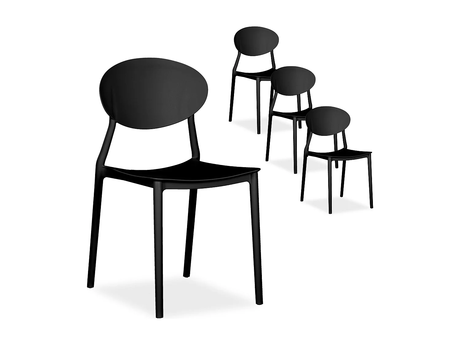 Set di sedie da giardino 41x80,5x51 cm Nero