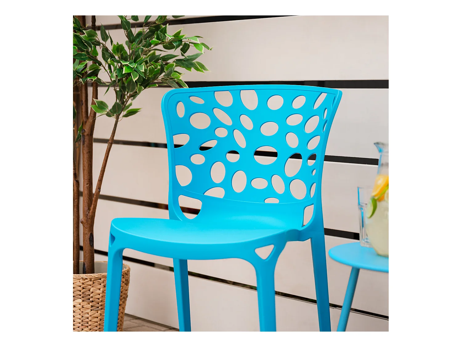 Chaise de jardin 47x83x47 cm Bleu