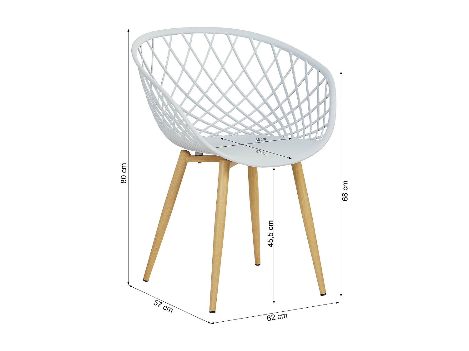 Silla de jardín 62x80x57 cm gris
