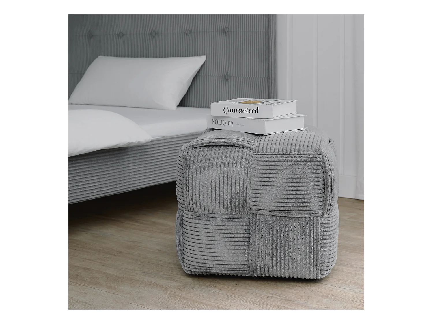 Repose-pieds 46x41x46 cm gris