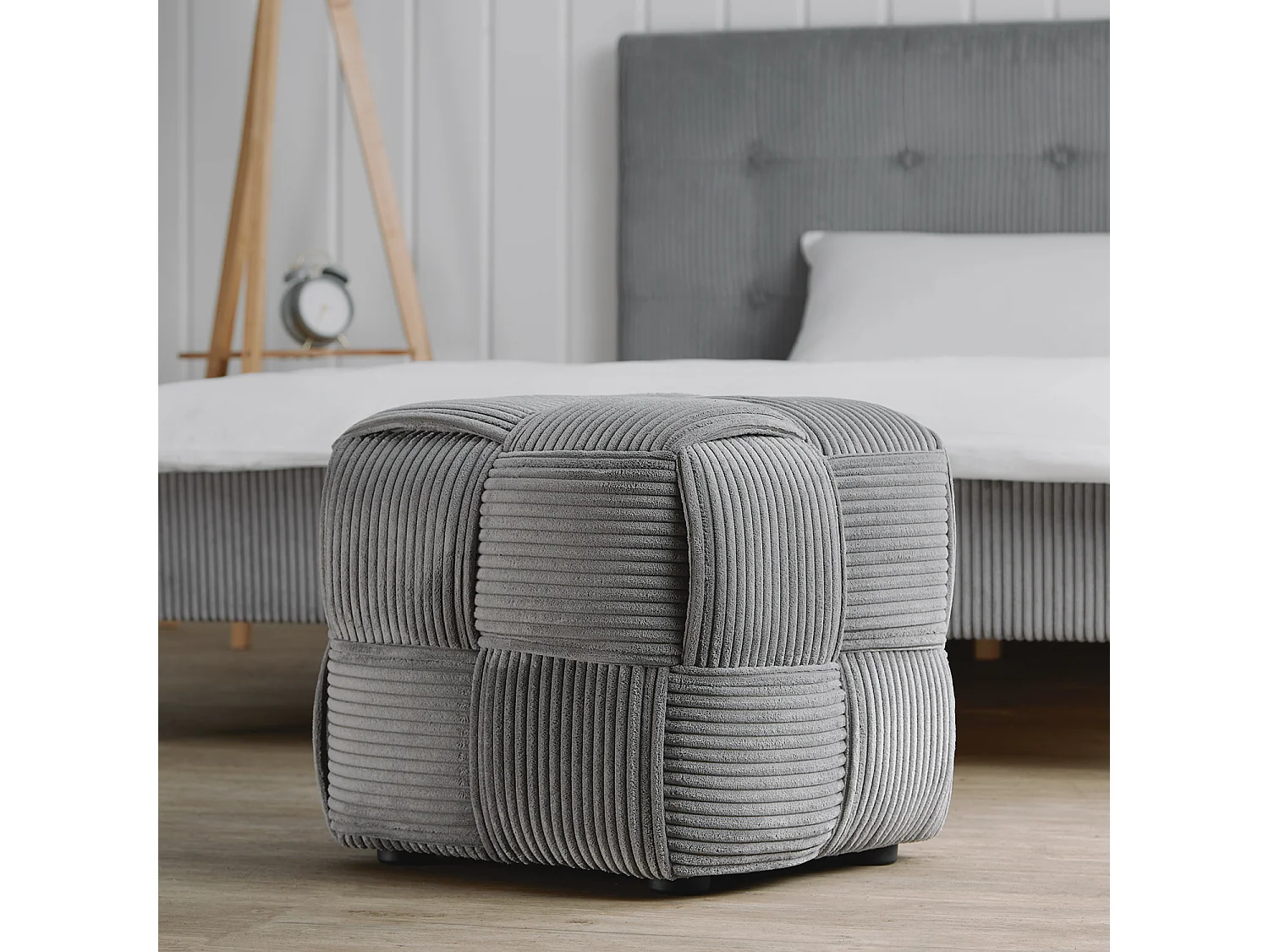 Repose-pieds 46x41x46 cm gris