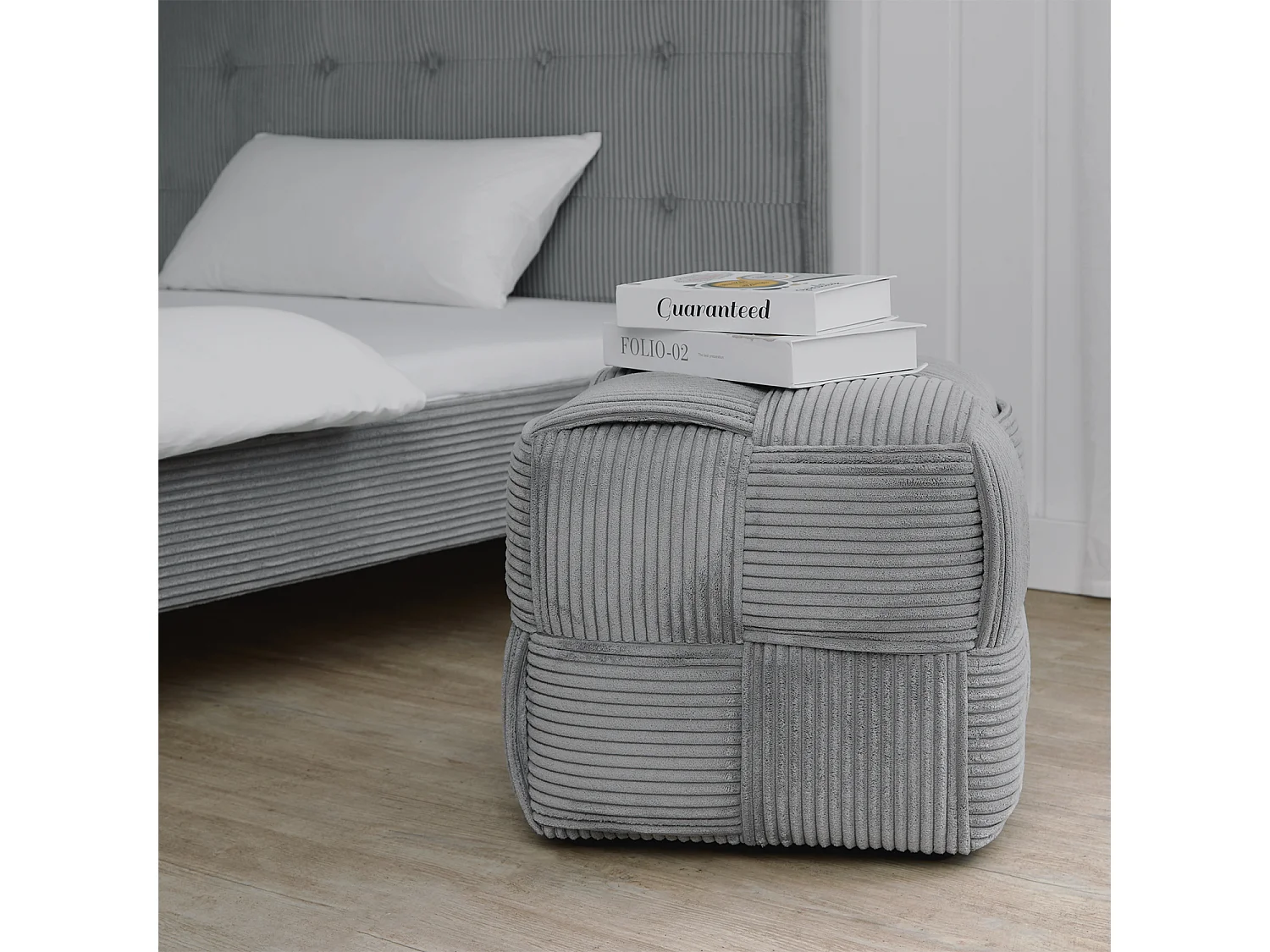 Repose-pieds 46x41x46 cm gris