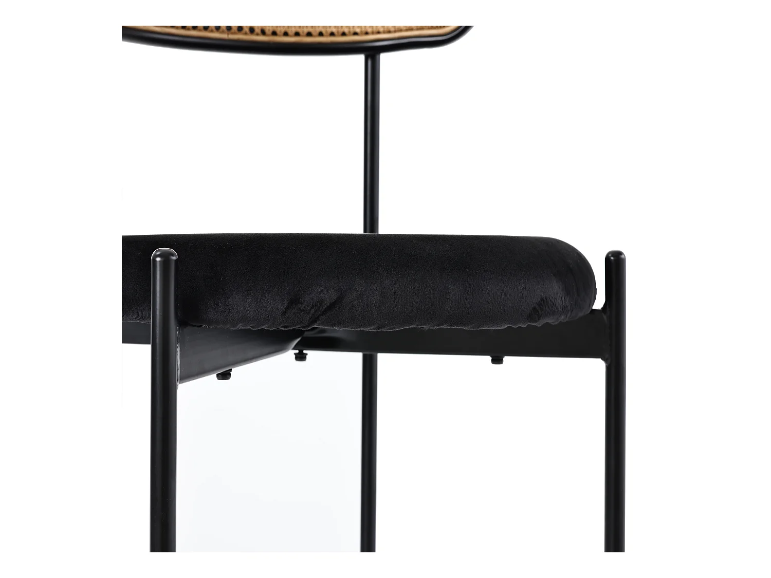 Ensemble table à manger avec 2 chaises - Table en verre transparent et chaises noir- pieds argentés