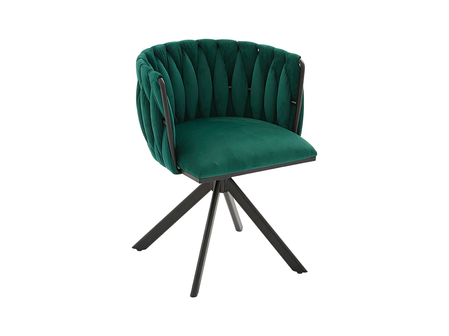 Lot de 2 chaises de salle à manger à hauteur réglable - Fauteuil pivotant avec pieds réglables noirs - velours vert