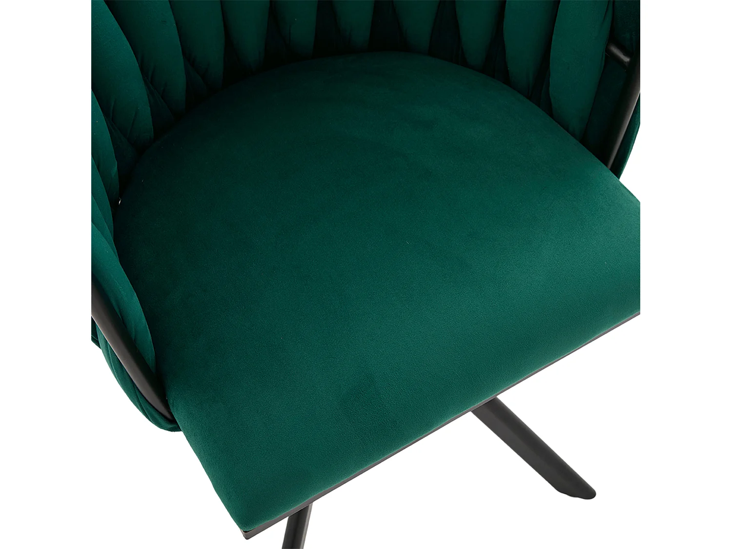 Lot de 2 chaises de salle à manger à hauteur réglable - Fauteuil pivotant avec pieds réglables noirs - velours vert