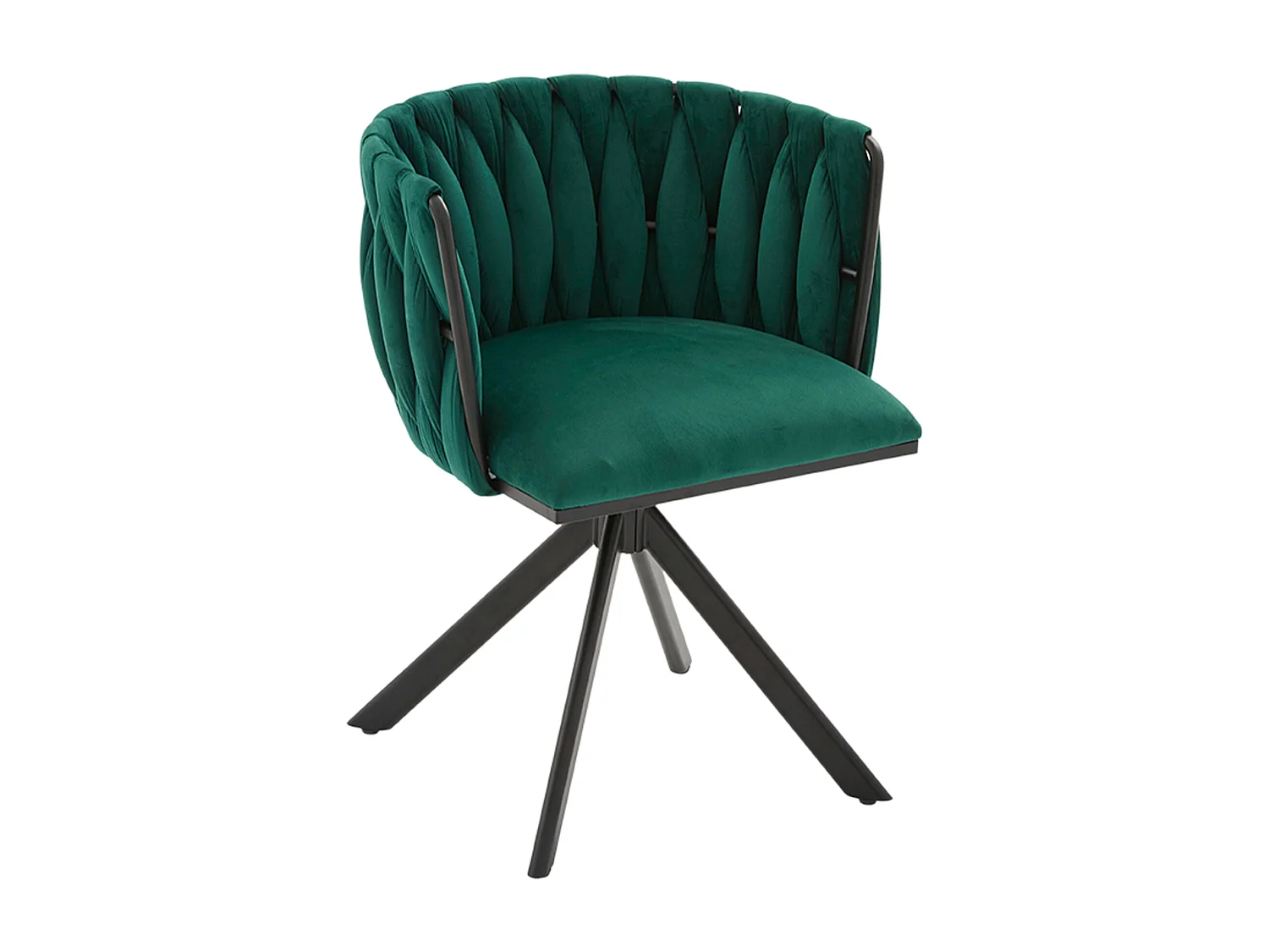 Lot de 2 chaises de salle à manger à hauteur réglable - Fauteuil pivotant avec pieds réglables noirs - velours vert