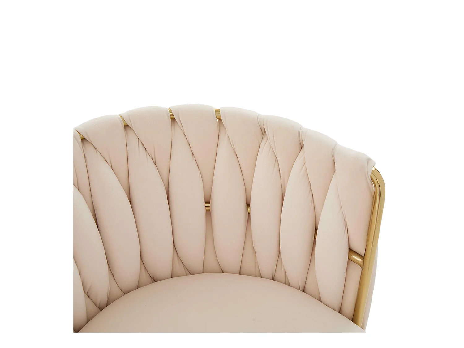 Lot de 2 chaises de salle à manger à hauteur réglable - Fauteuil pivotant et pieds réglables dorés - velours ivoire