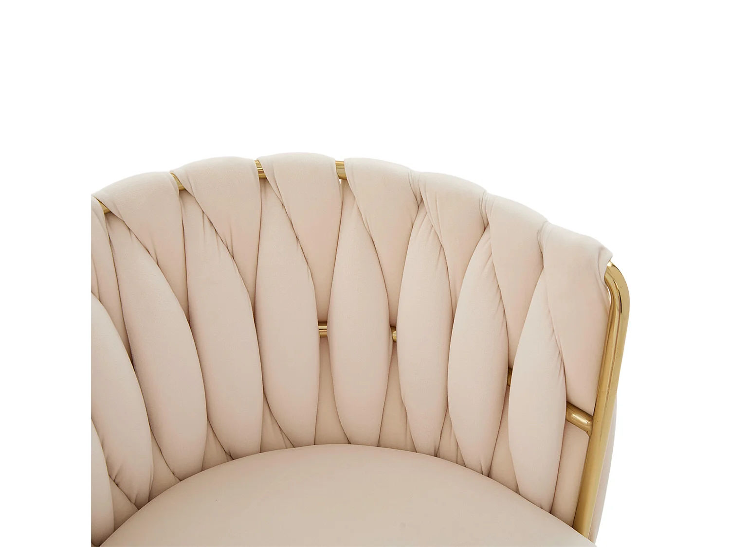 Lot de 2 chaises de salle à manger à hauteur réglable - Fauteuil pivotant et pieds réglables dorés - velours ivoire