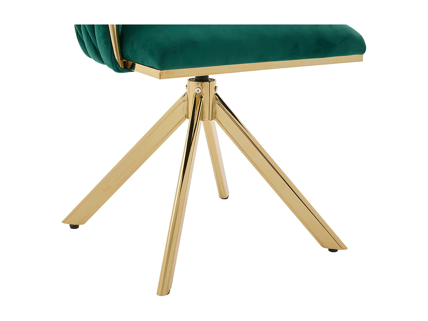 Juego de 2 sillas de comedor de altura regulable - Sillón giratorio con patas ajustables doradas - Terciopelo verde