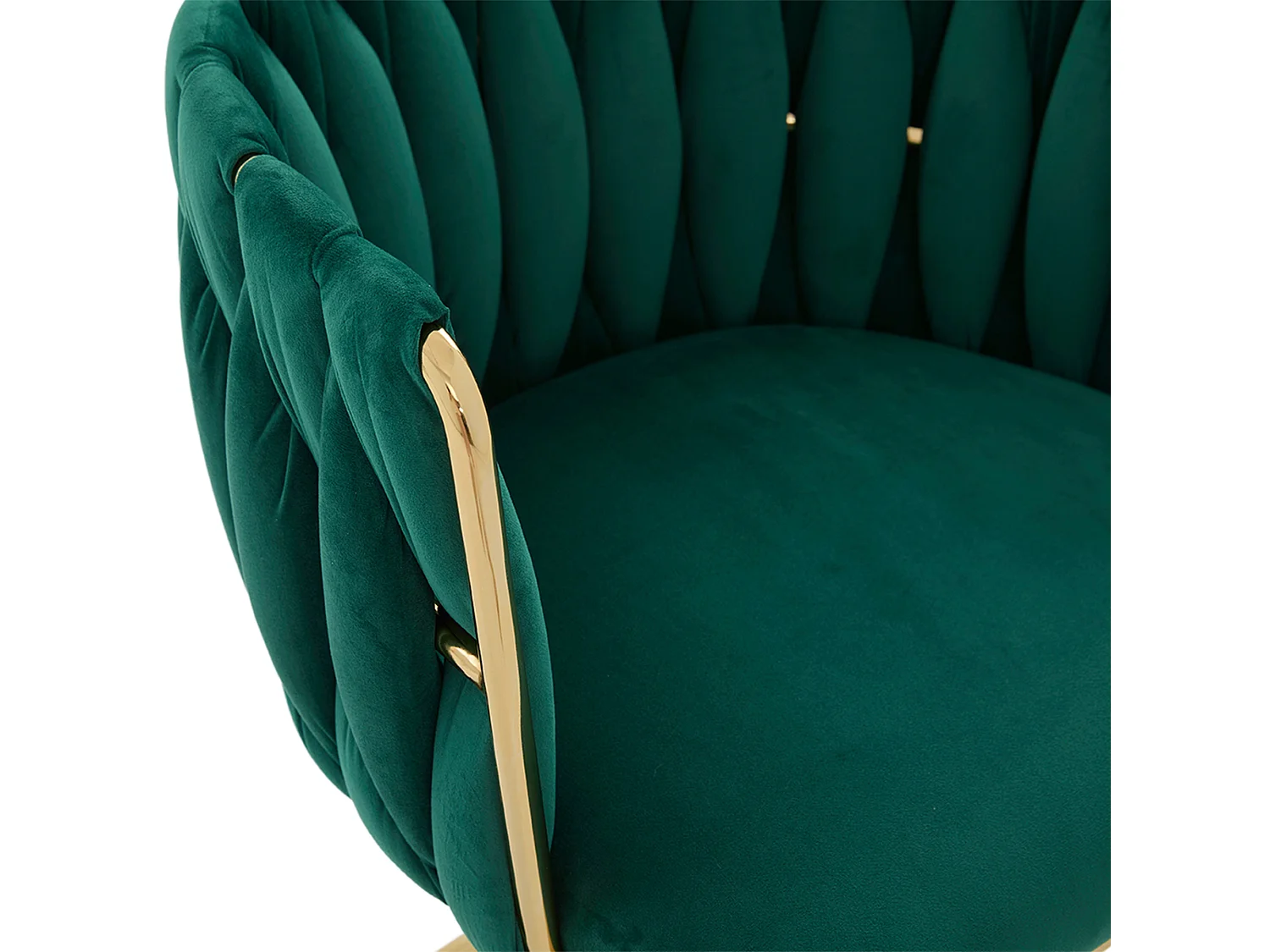 Lot de 2 chaises de salle à manger à hauteur réglable - Fauteuil pivotant et pieds réglables dorés - velours vert