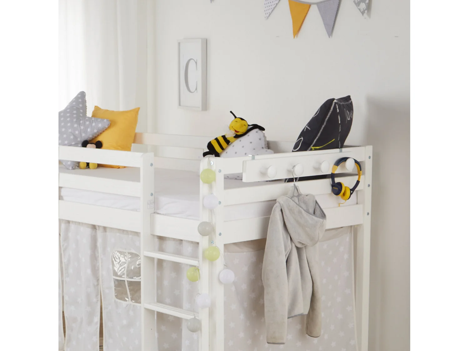 Kindergarderobe 65,5x12x9 cm weiß