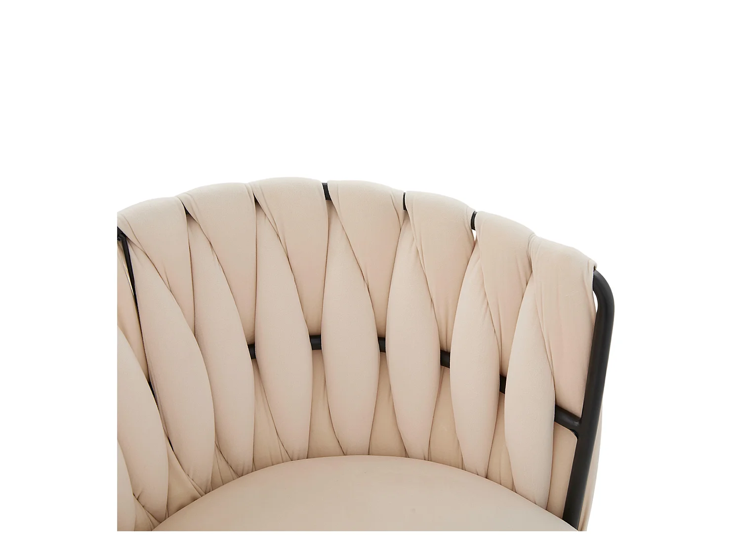 Lot de 2 chaises de salle à manger à hauteur réglable - Fauteuil pivotant avec pieds réglables noirs - velours ivoire