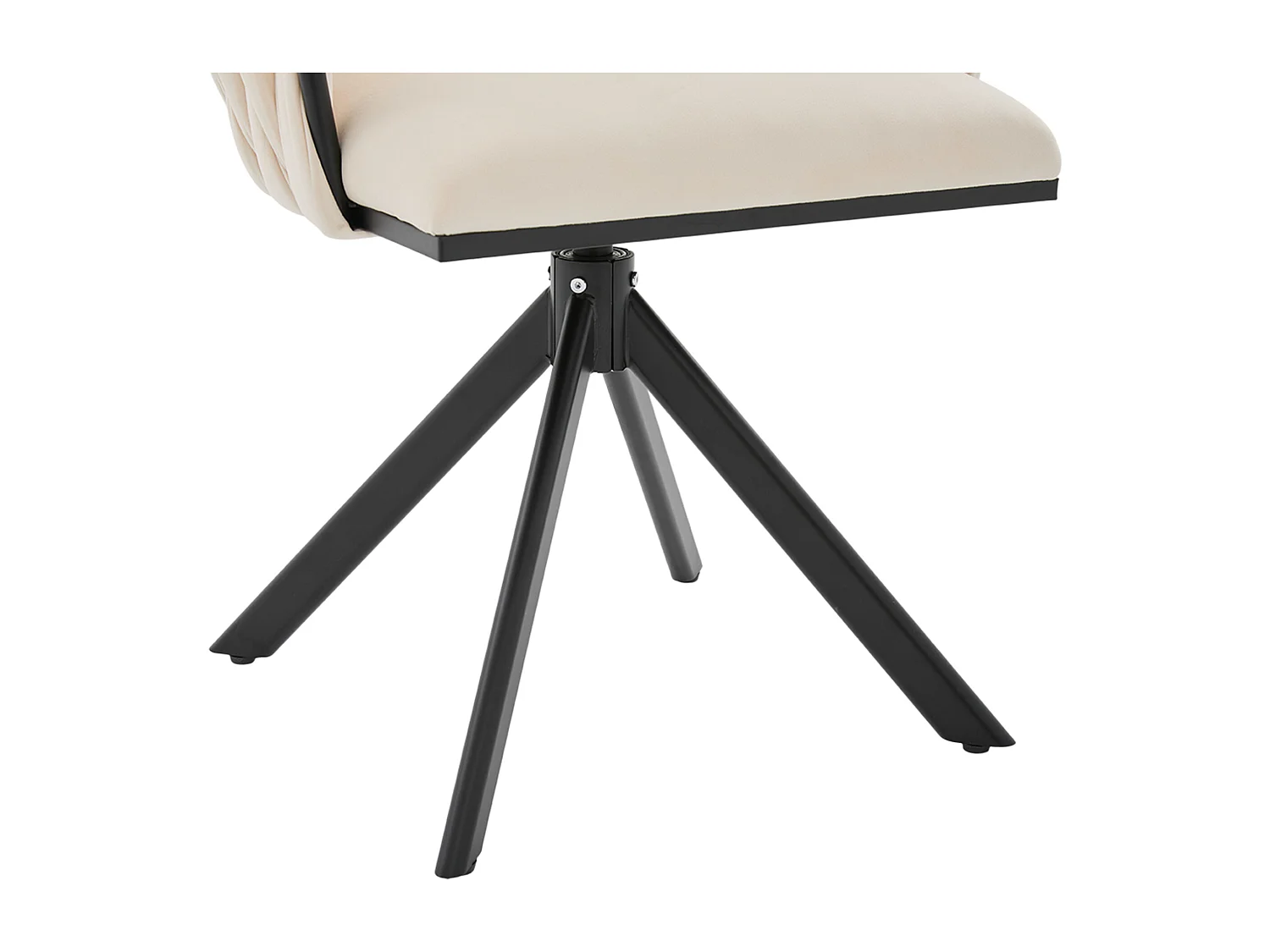 Lot de 2 chaises de salle à manger à hauteur réglable - Fauteuil pivotant avec pieds réglables noirs - velours ivoire