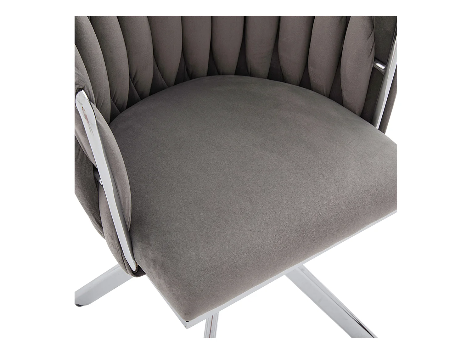 Lot de 2 chaises de salle à manger à hauteur réglable - Fauteuil pivotant avec pieds argentés réglables - velours gris