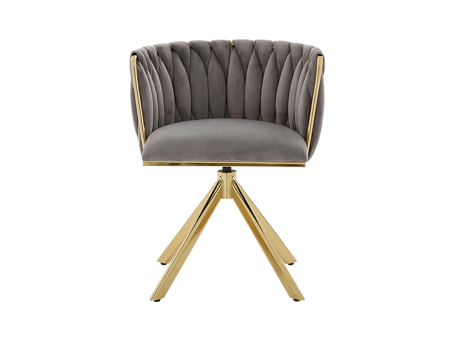 Lot de 2 chaises de salle à manger à hauteur réglable - Fauteuil pivotant et pieds réglables dorés - velours gris