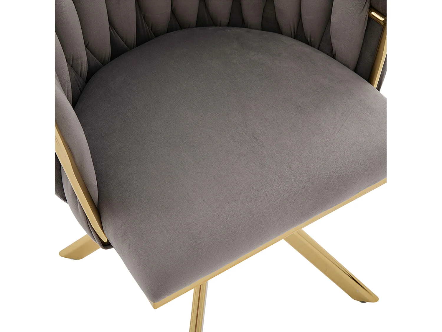 Lot de 2 chaises de salle à manger à hauteur réglable - Fauteuil pivotant et pieds réglables dorés - velours gris