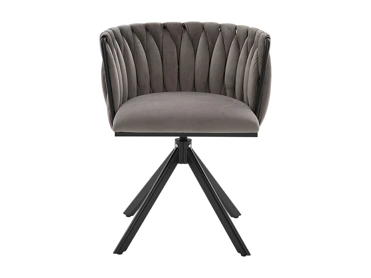 Lot de 2 chaises de salle à manger à hauteur réglable - Fauteuil pivotant avec pieds réglables noirs - velours gris