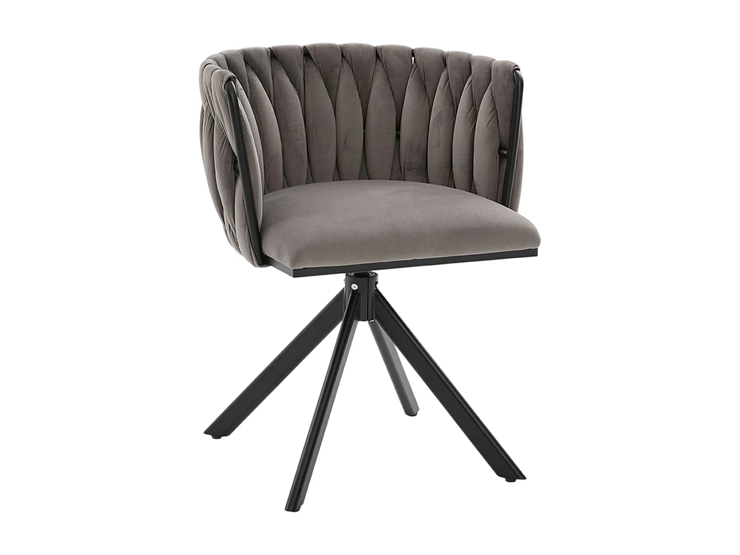 Lot de 2 chaises de salle à manger à hauteur réglable - Fauteuil pivotant avec pieds réglables noirs - velours gris