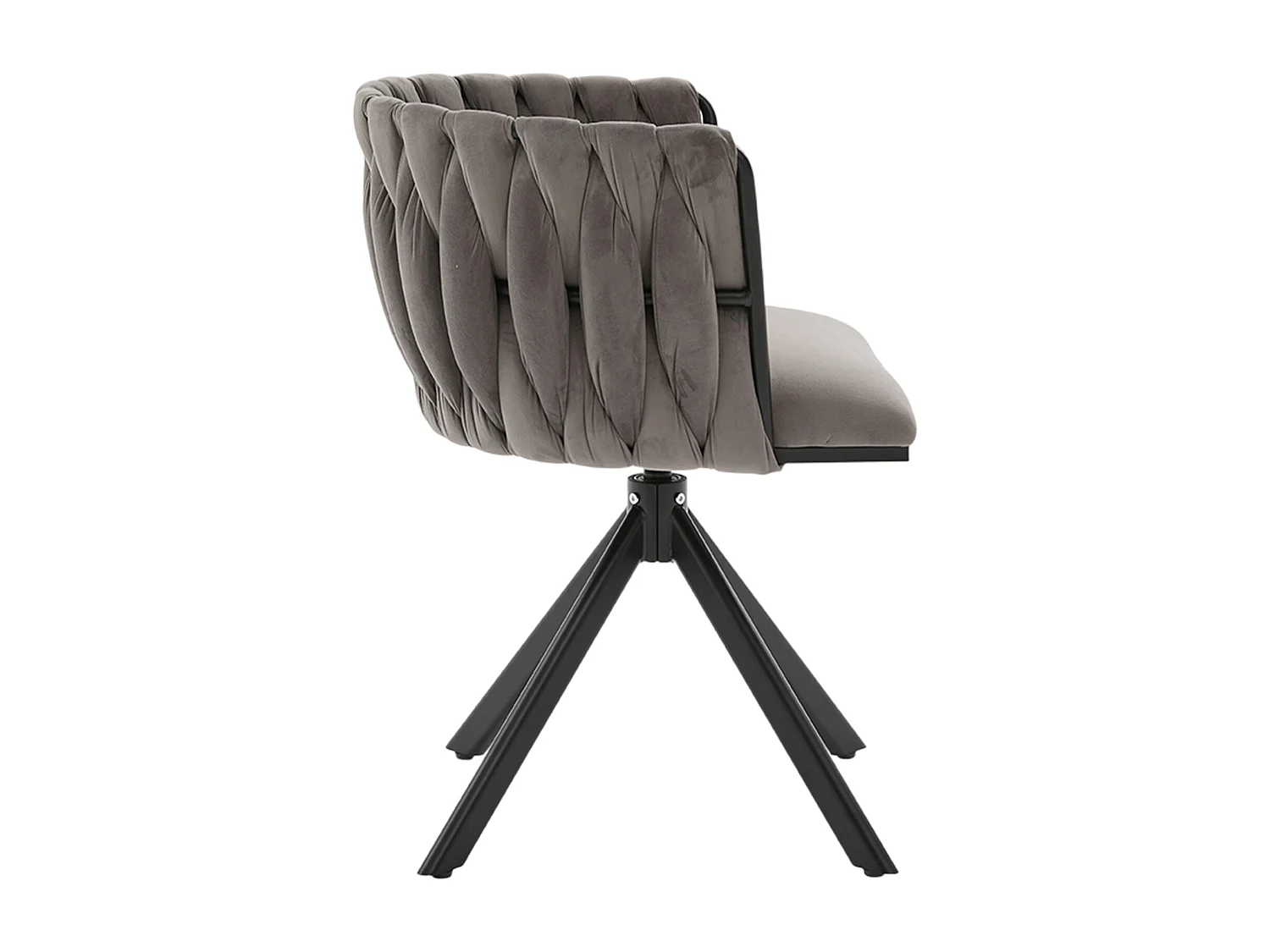 Lot de 2 chaises de salle à manger à hauteur réglable - Fauteuil pivotant avec pieds réglables noirs - velours gris