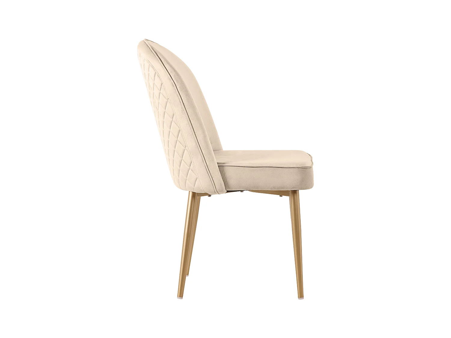 Lot de 4 chaises de salle à manger - Chaises de salle à manger avec dossier et pieds en métal doré - pieds antidérapants - velours beige