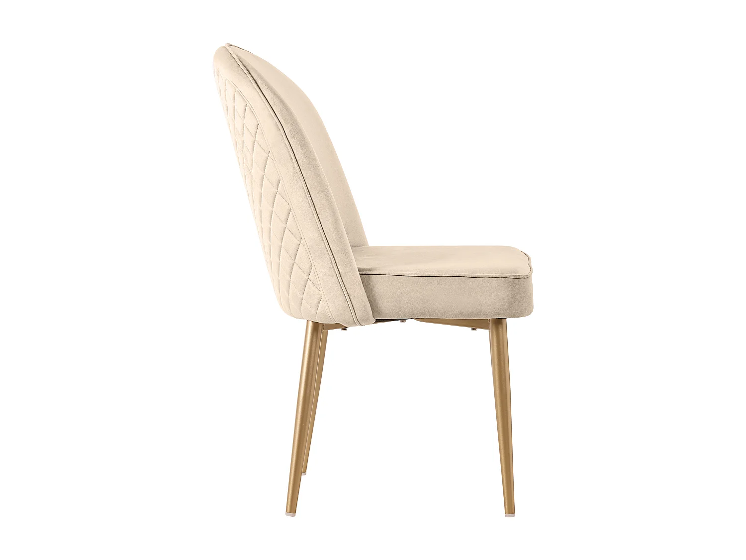 Lot de 4 chaises de salle à manger - Chaises de salle à manger avec dossier et pieds en métal doré - pieds antidérapants - velours beige