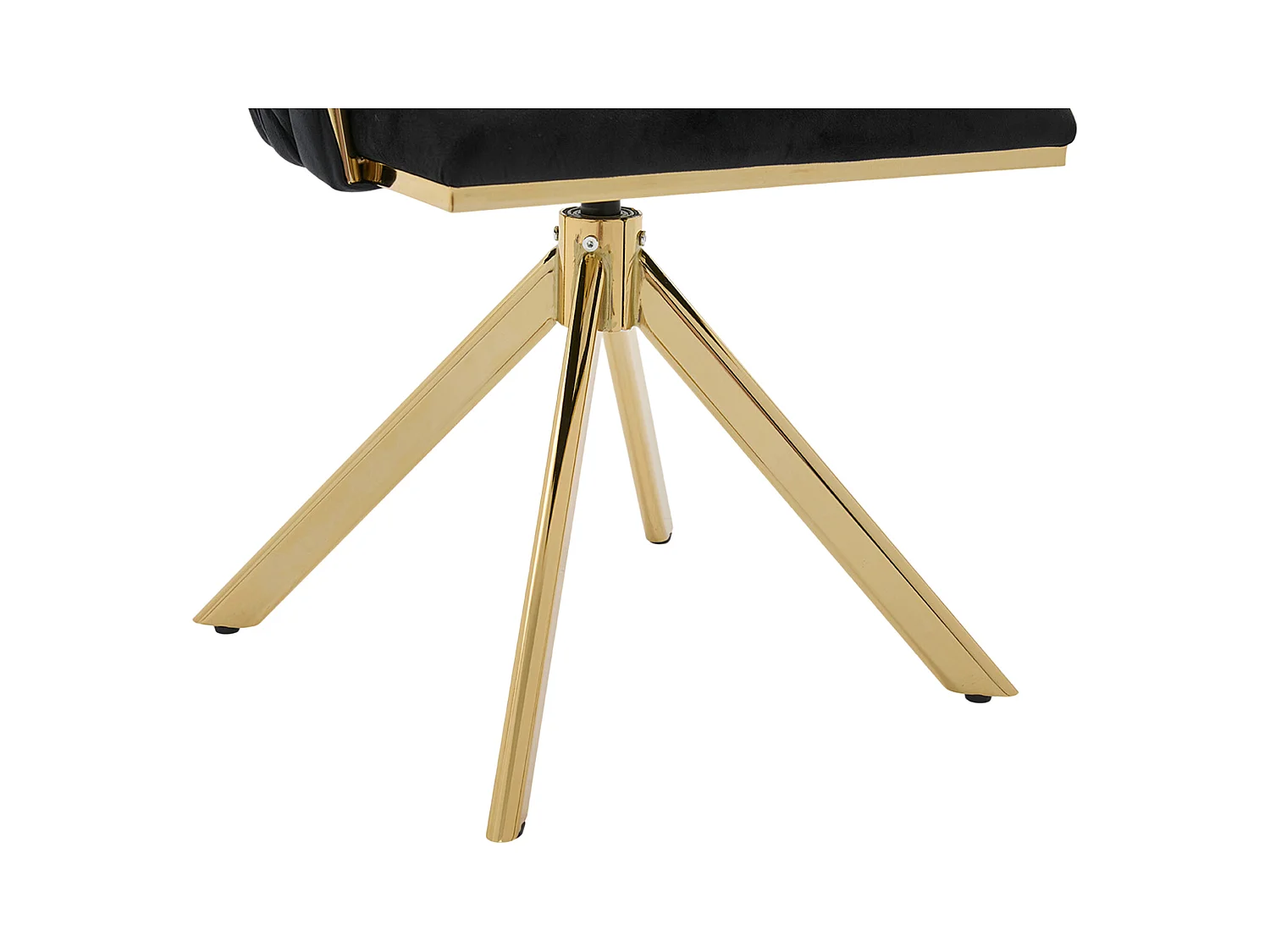 Lot de 2 chaises de salle à manger à hauteur réglable - Fauteuil pivotant et pieds réglables dorés - velours noir