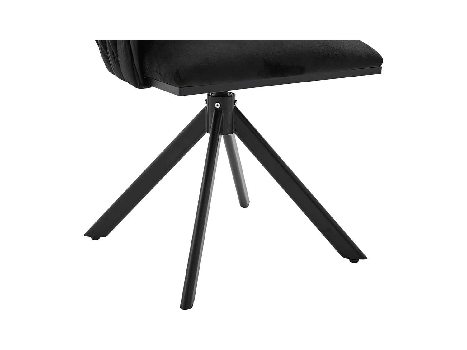 Lot de 2 chaises de salle à manger à hauteur réglable - Fauteuil pivotant avec pieds réglables noirs - velours noir