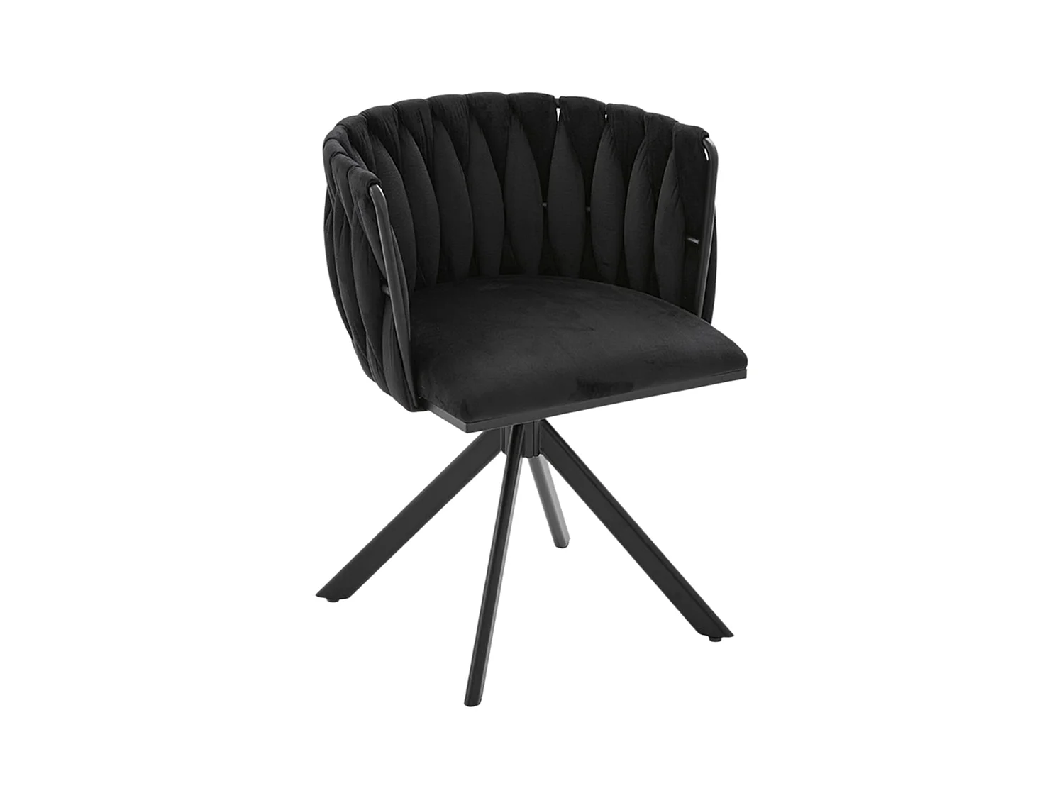 Lot de 2 chaises de salle à manger à hauteur réglable - Fauteuil pivotant avec pieds réglables noirs - velours noir