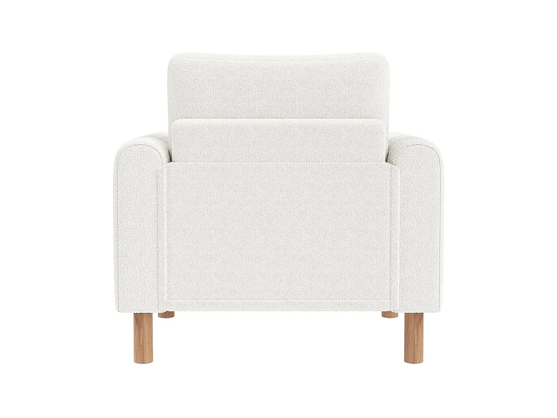 Fauteuil blanc moderne accoudoirs coussin épais rembourrage moelleux confortable salon bureau chambre