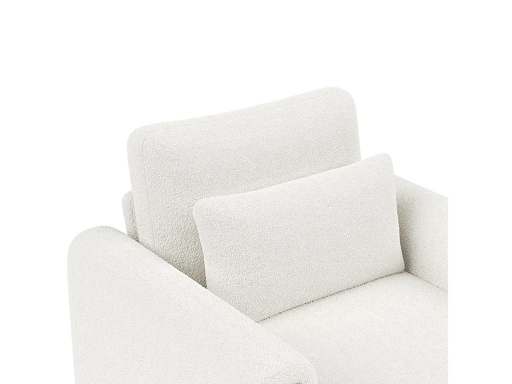 Fauteuil blanc moderne accoudoirs coussin épais rembourrage moelleux confortable salon bureau chambre