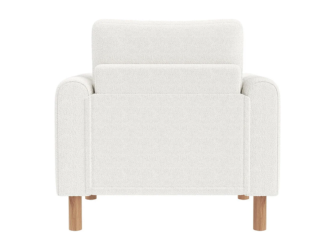 Fauteuil blanc moderne accoudoirs coussin épais rembourrage moelleux confortable salon bureau chambre